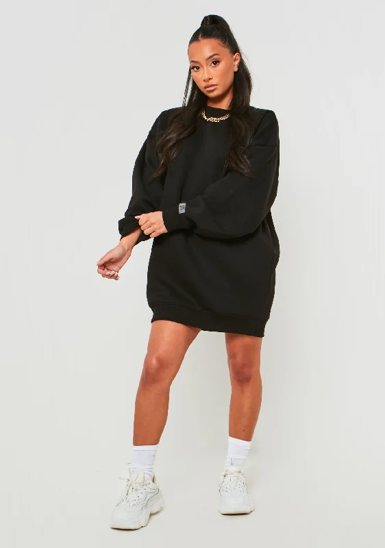 Everyday Dress with Thermal Insulation for Cold Weather Lauren Black Missy Sport Oversized Sweater Dress Everyday Dress with Thermal Insulation for Cold Weather Lauren Black Missy Sport Oversized Sweater Dress