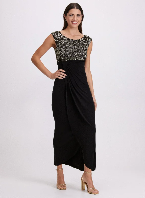Midi dresses with printed lining for a hidden and stylish detail Sequined Empire Waist Dress Midi dresses with printed lining for a hidden and stylish detail Sequined Empire Waist Dress