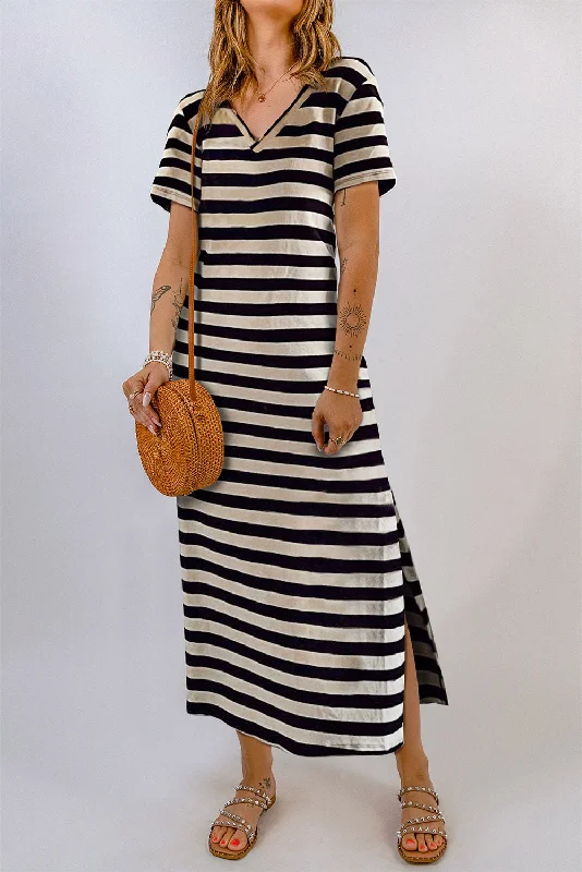 Petite - fit Everyday Dress with Ruffled Sleeves Everyday Sleeveless Dress with Scoop Neck for Summer Striped V-Neck Short Sleeve Side Slit Dress Petite - fit Everyday Dress with Ruffled Sleeves Everyday Sleeveless Dress with Scoop Neck for Summer Striped V-Neck Short Sleeve Side Slit Dress