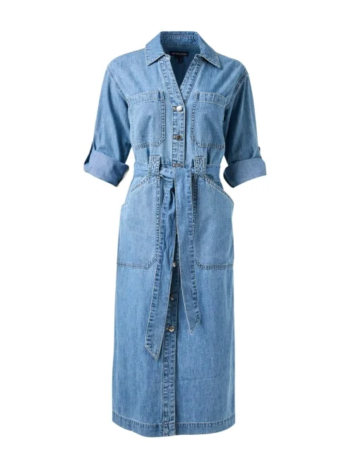 Everyday Dress with Water - resistant Coating for Outdoor Activities Evelyn Denim Dress Everyday Dress with Water - resistant Coating for Outdoor Activities Evelyn Denim Dress