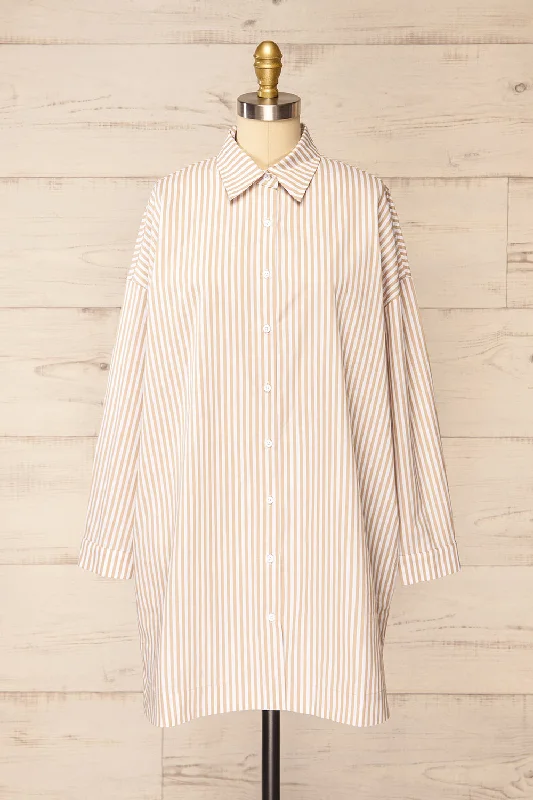 Midi dresses with abstract art prints for an artistic statement Alistaire | Oversized Striped Shirt Dress Midi dresses with abstract art prints for an artistic statement Alistaire | Oversized Striped Shirt Dress