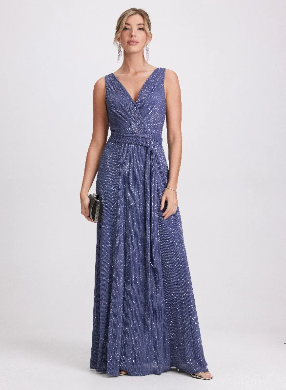 Midi dresses with ruched bodices for a feminine and fitted feel Glitter Knit Dress