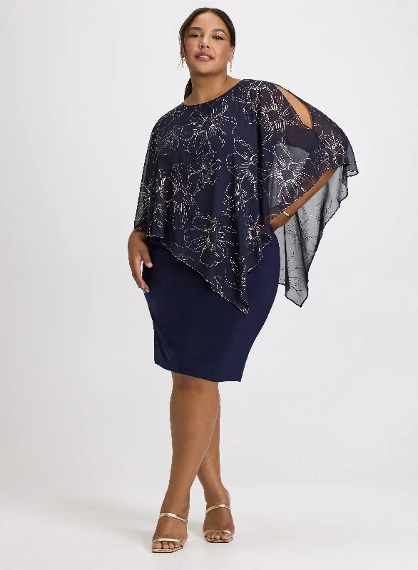 Midi dresses with tassel accents for a bohemian and free - spirited style Capelet Effect Evening Dress Midi dresses with tassel accents for a bohemian and free - spirited style Capelet Effect Evening Dress