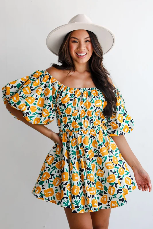 Everyday Dress with Pleated Skirt for a Feminine Touch Everyday Dress with Detachable Sleeves for Seasonal Versatility FINAL SALE - Fairytale Days Yellow Floral Mini Dress Everyday Dress with Pleated Skirt for a Feminine Touch Everyday Dress with Detachable Sleeves for Seasonal Versatility FINAL SALE - Fairytale Days Yellow Floral Mini Dress