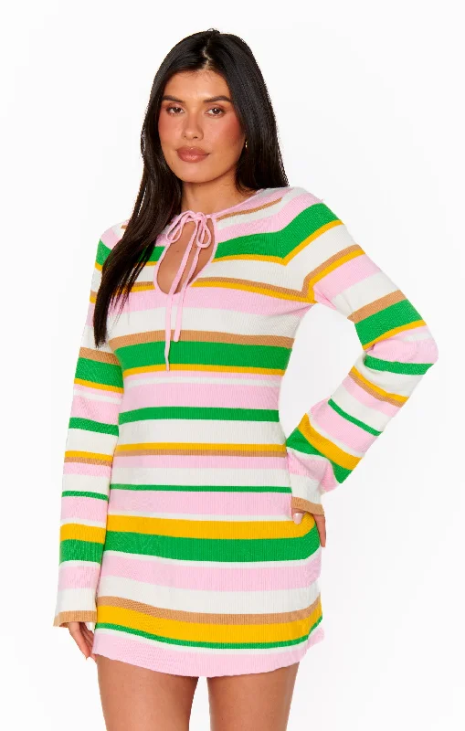 Mini dresses with cold - shoulder designs Away Mini Dress ~ Multi Rib Knit