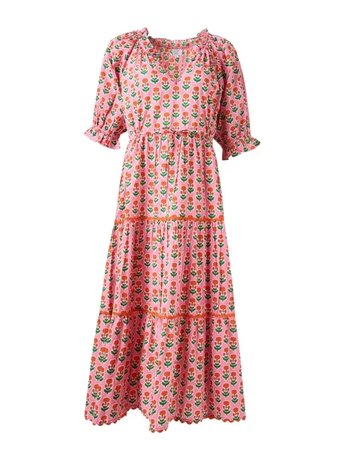  Everyday Maxi Dress with Floral Print​ Calypso Pink Floral Dress
