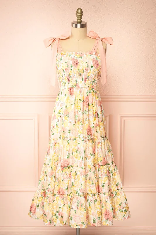 Midi dresses with polka dot prints for a playful summer outfit Isaya | Colourful Midi Floral Dress Midi dresses with polka dot prints for a playful summer outfit Isaya | Colourful Midi Floral Dress