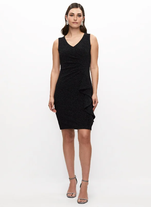 Midi dresses with wrap - around skirts for a customizable fit Metallic Detail Sleeveless Jacquard Dress Midi dresses with wrap - around skirts for a customizable fit Metallic Detail Sleeveless Jacquard Dress