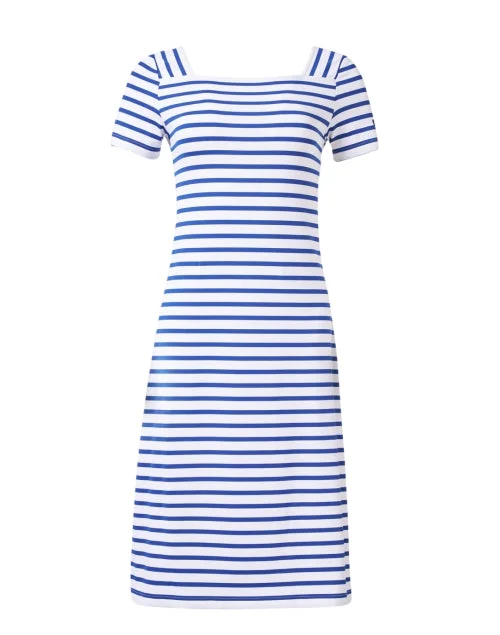 Everyday Shift Dress for Summer in Linen Everyday Long - sleeved Dress with Cuffed Sleeves for Winter Tolede Blue and White Striped Dress Everyday Shift Dress for Summer in Linen Everyday Long - sleeved Dress with Cuffed Sleeves for Winter Tolede Blue and White Striped Dress