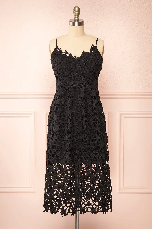 Midi dresses with bow accents for a sweet and charming look Avelina Black | Lace Midi Dress Midi dresses with bow accents for a sweet and charming look Avelina Black | Lace Midi Dress