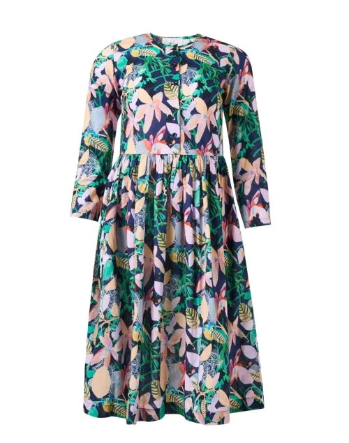  Everyday Dress with Shiny Metallic Thread for a Festive Feel​ Multi Floral Print Cotton Dress
