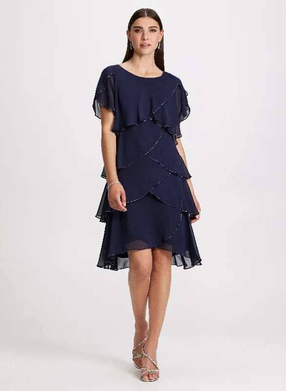 Midi dresses with mesh inserts for a trendy and breathable option Beaded Detail Tiered Dress Midi dresses with mesh inserts for a trendy and breathable option Beaded Detail Tiered Dress