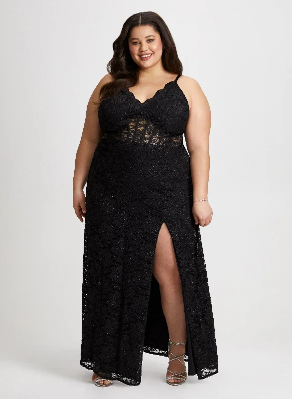 Midi dresses with cotton - blend materials for everyday comfort Corset-Style Lace Dress Midi dresses with cotton - blend materials for everyday comfort Corset-Style Lace Dress