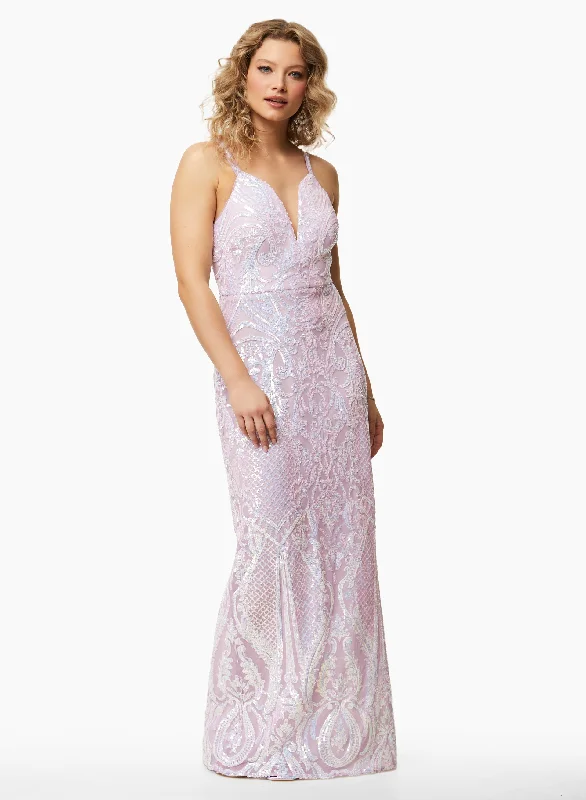 High - low midi dresses with geometric patterns for a modern party Plunge Neck Sequin Dress High - low midi dresses with geometric patterns for a modern party Plunge Neck Sequin Dress