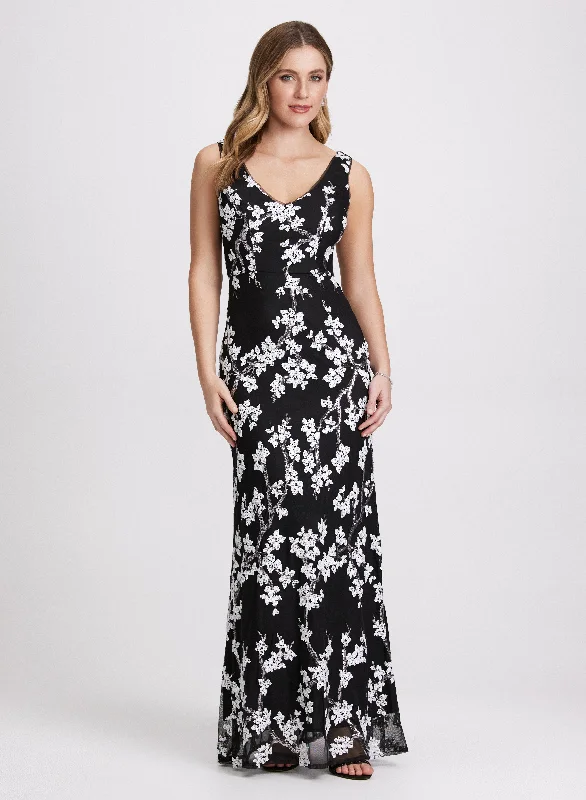 Midi dresses with one - shoulder designs for a modern and asymmetric style Sequined Floral Maxi Dress Midi dresses with one - shoulder designs for a modern and asymmetric style Sequined Floral Maxi Dress