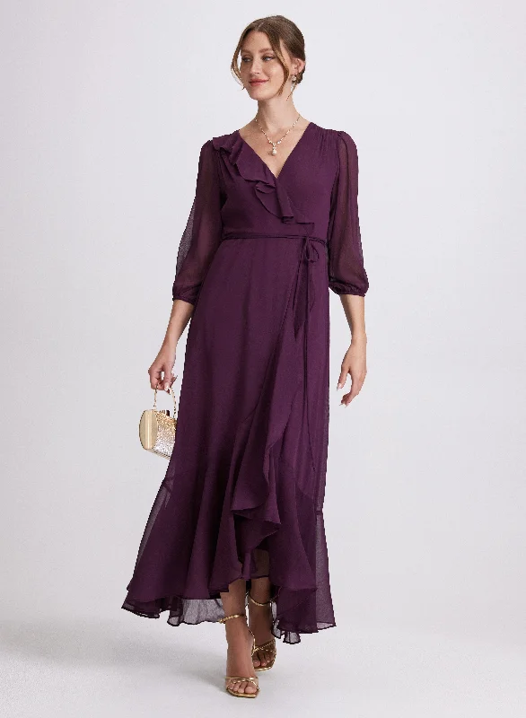 Sheath midi dresses with beaded embellishments for a formal occasion Flounce Front Chiffon Dress Sheath midi dresses with beaded embellishments for a formal occasion Flounce Front Chiffon Dress