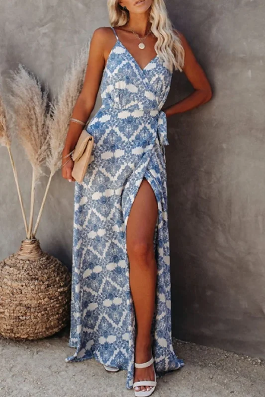   Printed Tied Maxi Cami Dress