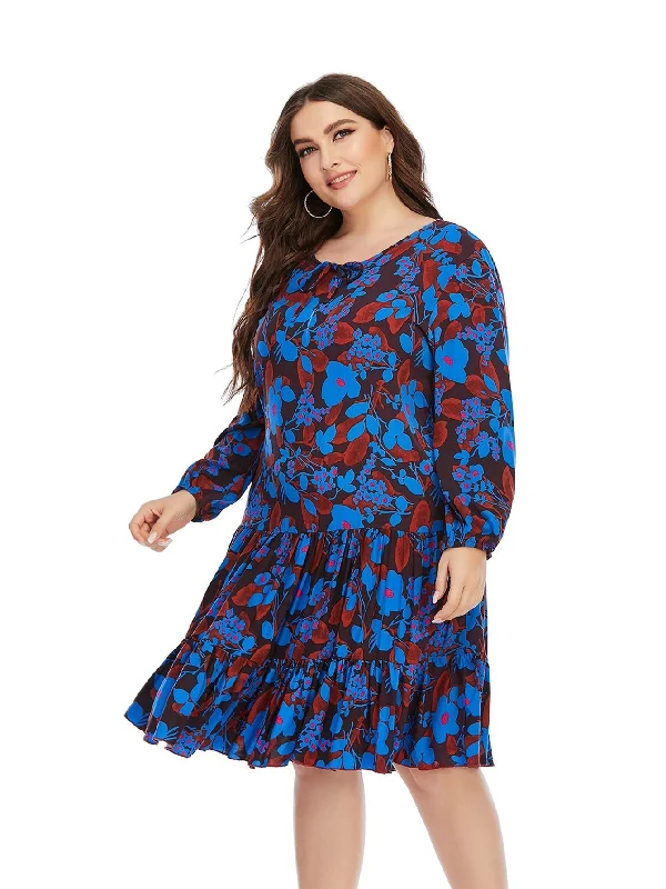 Mini dresses with ribbed textures for a unique appearance KittenAlarm - Women's New Plus Size Round Neck Lantern Sleeve Over-the-Knee Dress Mini Dress Mini dresses with ribbed textures for a unique appearance KittenAlarm - Women's New Plus Size Round Neck Lantern Sleeve Over-the-Knee Dress Mini Dress