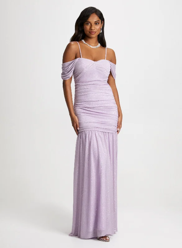 Midi dresses with animal prints for a bold and confident appearance Drape Sleeve Glitter Dress Midi dresses with animal prints for a bold and confident appearance Drape Sleeve Glitter Dress