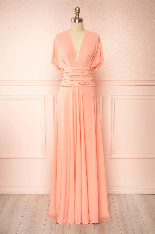 Midi dresses with one - shoulder designs for a modern and asymmetric style Violaine Coral | Convertible Maxi Dress Midi dresses with one - shoulder designs for a modern and asymmetric style Violaine Coral | Convertible Maxi Dress