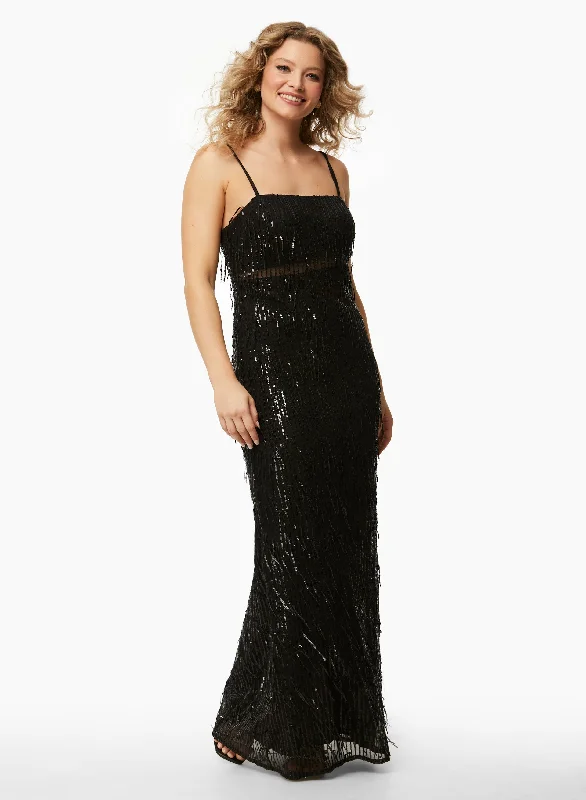 Midi dresses with one - shoulder designs for a modern and asymmetric style Fringe Detail Sequin Dress Midi dresses with one - shoulder designs for a modern and asymmetric style Fringe Detail Sequin Dress
