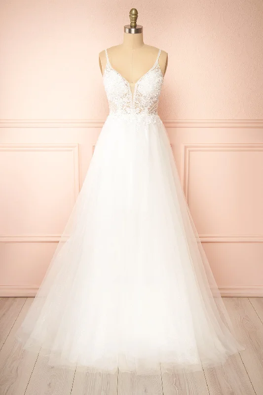 Midi dresses with patchwork patterns for a one - of - a - kind style Astranova | Layered Tulle Gown w/ Lace Midi dresses with patchwork patterns for a one - of - a - kind style Astranova | Layered Tulle Gown w/ Lace