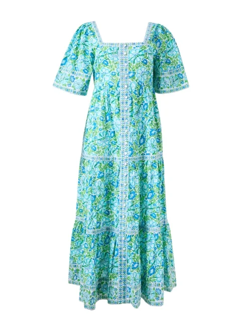 Everyday Dress with Quick - dry Fabric for Water - related Fun Maise Blue Floral Print Dress Everyday Dress with Quick - dry Fabric for Water - related Fun Maise Blue Floral Print Dress