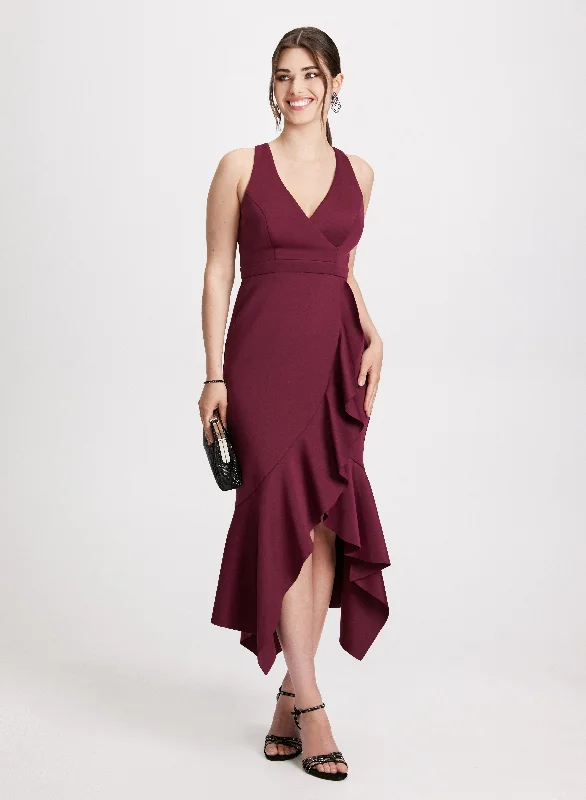 Midi dresses with empire waists for a flattering maternity option Asymmetric Ruffle Evening Dress Midi dresses with empire waists for a flattering maternity option Asymmetric Ruffle Evening Dress
