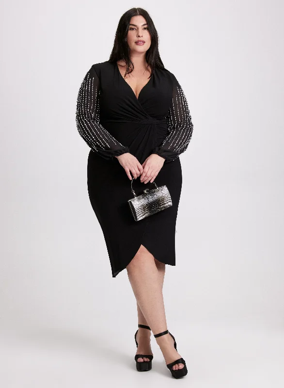Midi dresses with off - the - shoulder necklines for a flirty look Joseph Ribkoff - Wrap-Style Dress Midi dresses with off - the - shoulder necklines for a flirty look Joseph Ribkoff - Wrap-Style Dress
