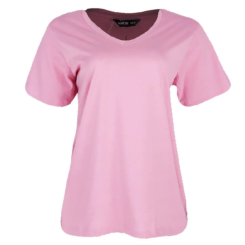 Plus Size Women's Stretch Cotton Tight Trousers in Navy for Comfortable Everyday WearREDTAG Pale Pink Casual T-Shirt
