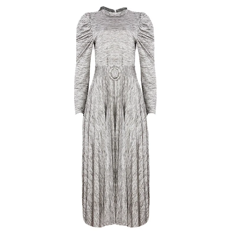 Women's Leather - Look Tight Trousers with Zipper Details in Dark Gray for an Urban StyleREDTAG Grey Casual Midi Dress