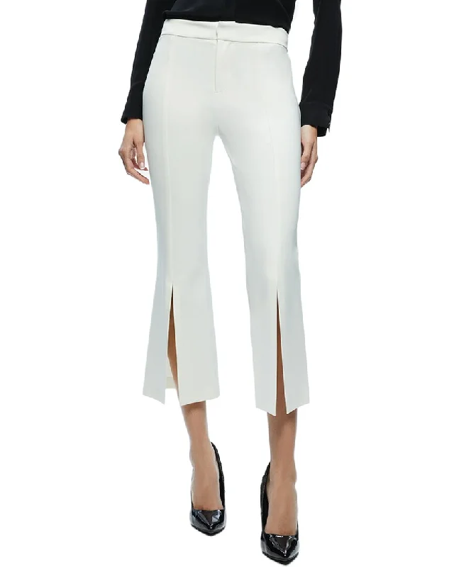 alice + olivia Walker Slim Cropped Slit Pant