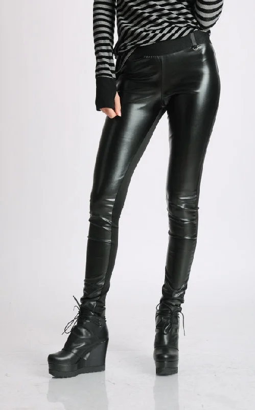 Women's Metallic Tight Trousers in Gold for a Glamorous Party EnsembleBlack Leather Pants Women's Metallic Tight Trousers in Gold for a Glamorous Party EnsembleBlack Leather Pants