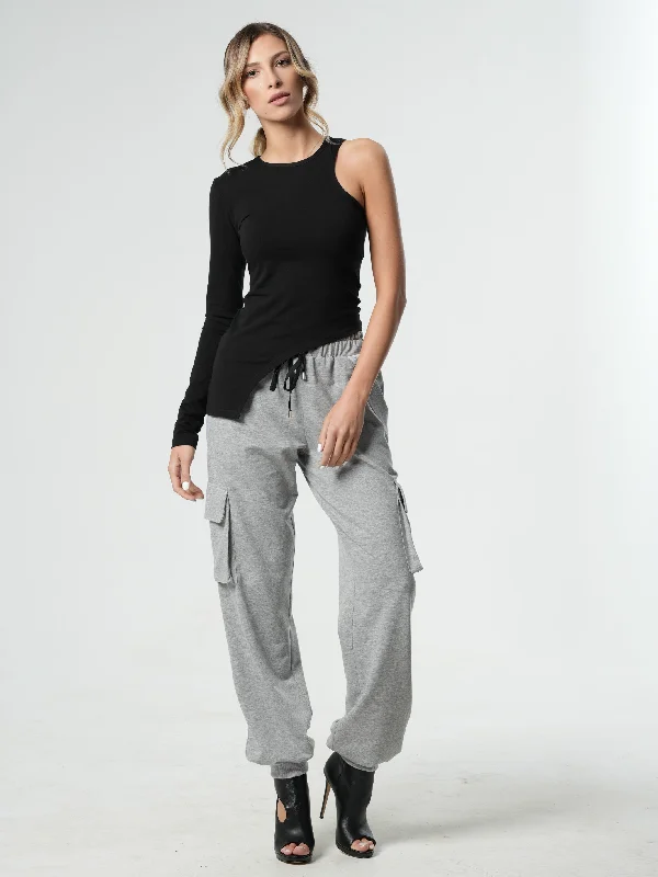 Women's Tight Trousers with Elastic Waistband in Black for Easy and Comfortable WearComfy Techwear Pants