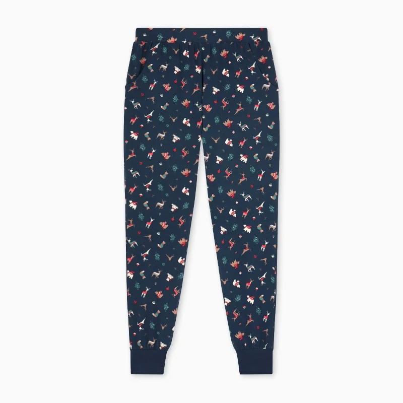 Plus Size Women's Printed Tight Trousers in Floral Patterns for a Spring - Inspired OutfitMen's Winter Wonderland Modal Pyjama Bottoms