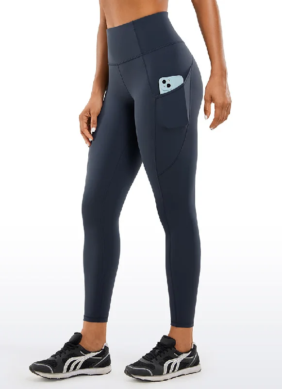 Women's Tight Trousers with Drawstring Waist in Khaki for a Relaxed and Adjustable FitNakedfeel Pocket Leggings 25''