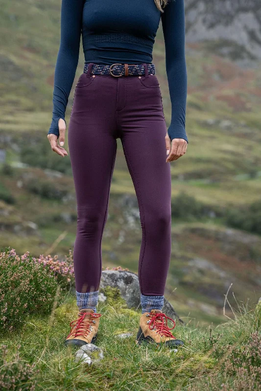 Women's Leather - Look Tight Trousers with Zipper Details in Dark Gray for an Urban StyleThermal Skinny Outdoor Trousers - Aubergine Women's Leather - Look Tight Trousers with Zipper Details in Dark Gray for an Urban StyleThermal Skinny Outdoor Trousers - Aubergine
