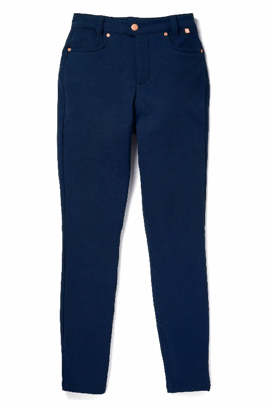 Plus Size Women's Snake - Print Tight Trousers in Brown and Black for a Bold Fashion StatementThermal Skinny Outdoor Trousers - Deep Navy