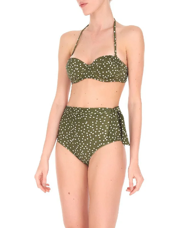 swim - proof women bikini briefs for water sportsMILLE PUNTI BANDEAU AND HOT PANTS BIKINI IN GREEN swim - proof women bikini briefs for water sportsMILLE PUNTI BANDEAU AND HOT PANTS BIKINI IN GREEN
