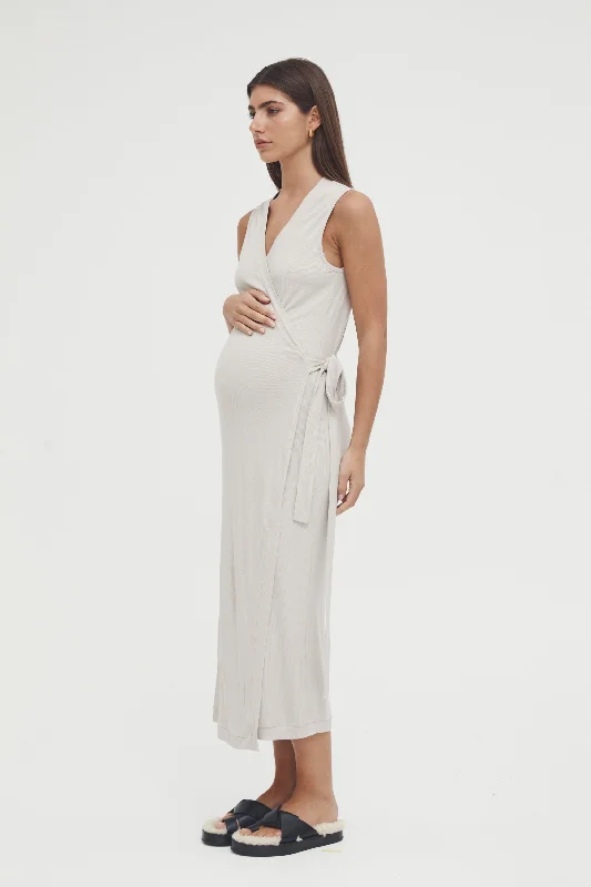 plus size seamless women nursing braValentina Wrap Dress (Stone) - FINAL SALE