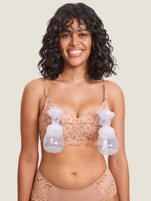 front closure women nursing braCotton Lining Hands Free Pumping Bra