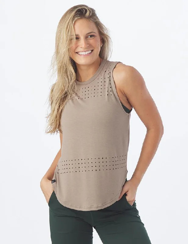 Glyder Women's Mood Moisture Wicking Tank Top - Mocha Tan