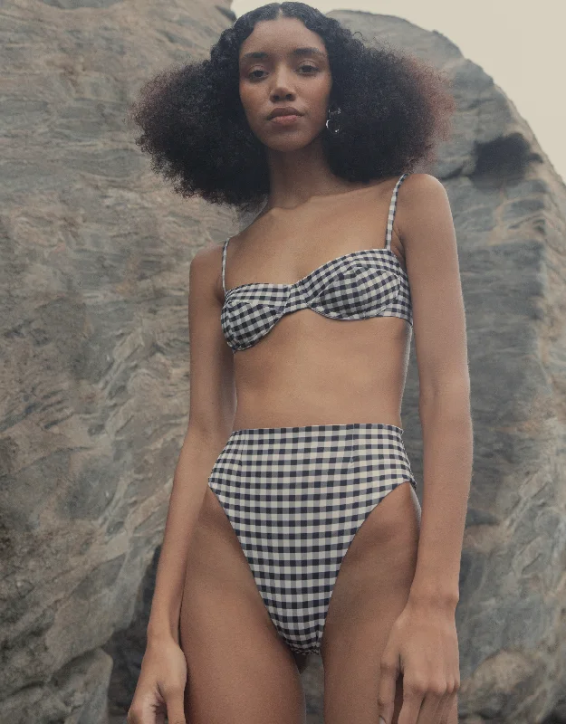 low rise women bikini briefs for a sexy lookVintage Bikini Top in Vichy