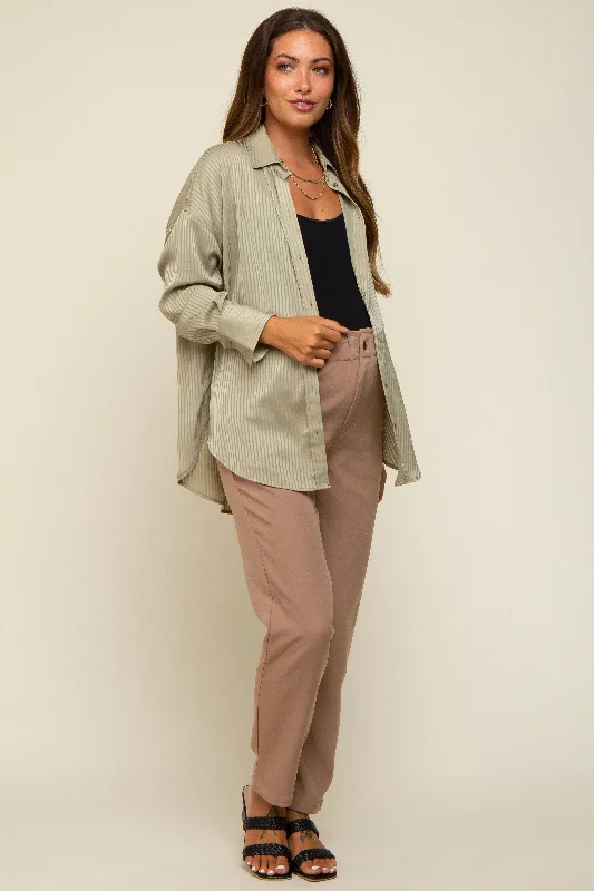 seamless women nursing bra for comfortLight Olive Striped Silky Maternity Button Down Blouse seamless women nursing bra for comfortLight Olive Striped Silky Maternity Button Down Blouse