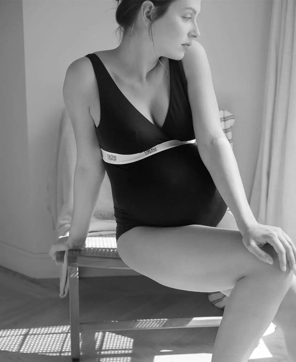 adjustable strap women nursing braMaternity and nursing bodysuit Life black