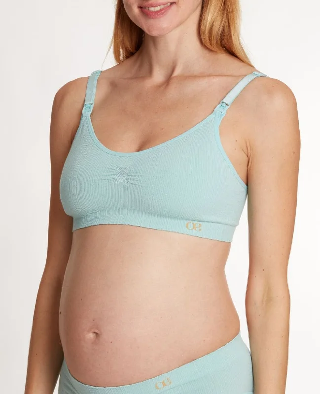 nursing bra for working momsSeamless maternity and nursing bra Zoé aqua