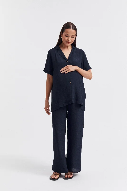 hands free women nursing bra for multitaskingHoliday Rayon Shirt (Navy)