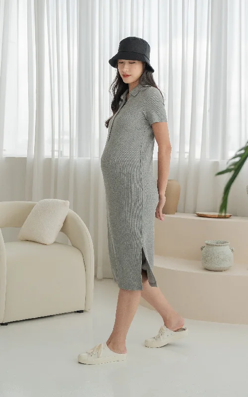 easy - access women nursing braParker Polo Nursing Dress in Grey