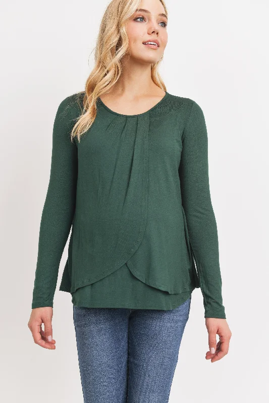 odor resistant women nursing braRayon Jersey Layered Maternity/ Nursing Top