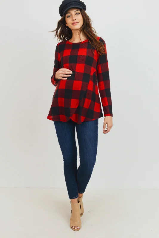 plus size women nursing braPlaid Tunic Maternity/Nursing Sweater